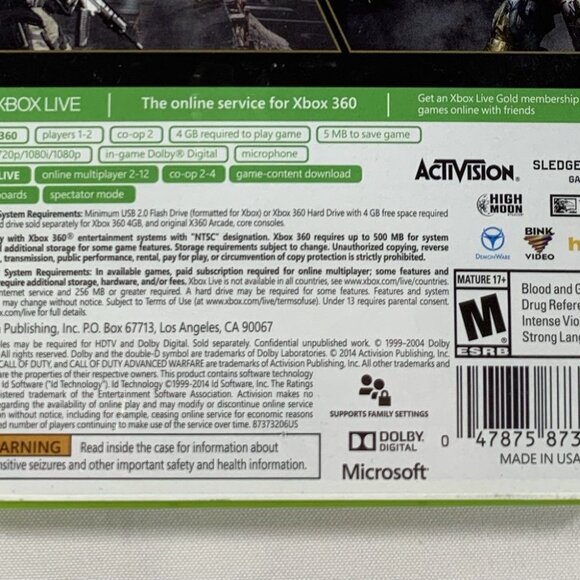 Activision Call of Duty Advanced Warfare Xbox 360 Video Game 2 Disc 2014 Tested - Picture 6 of 6